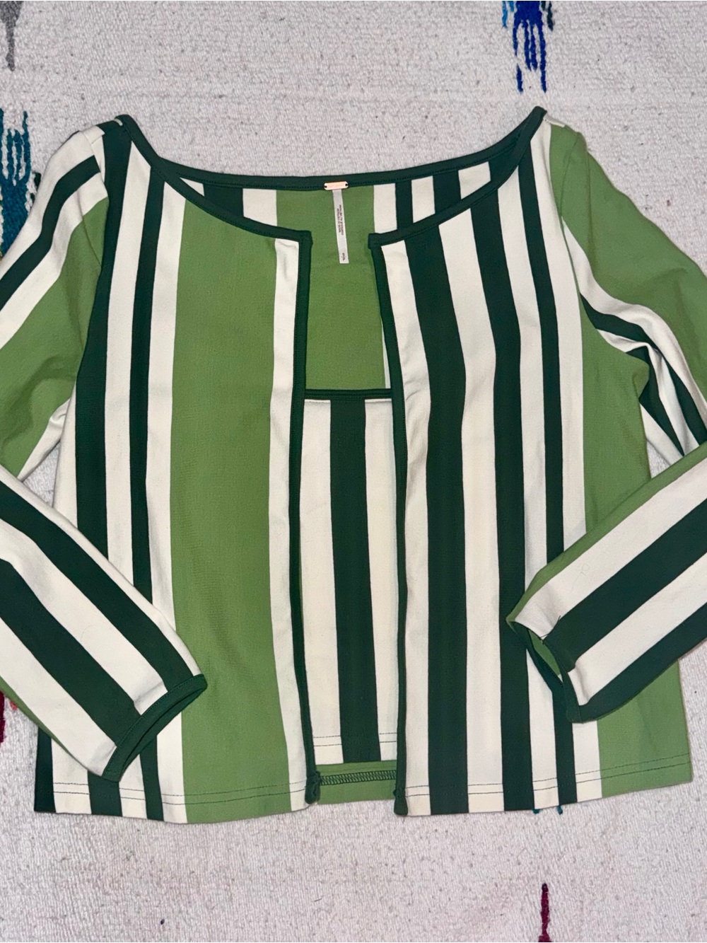 Free People Palm Spring Prep Twosie - Green&White Striped Tube Set | Small | EUC